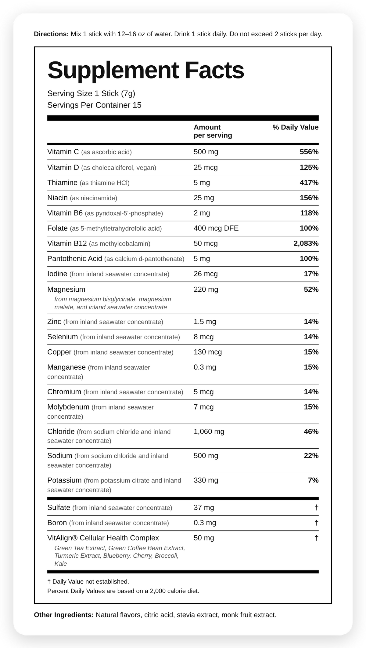 Tune Supplement Facts